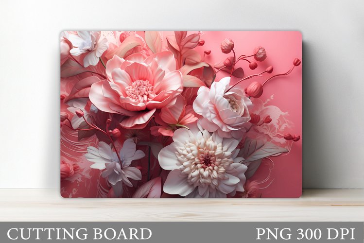 3D Flowers Cutting Board. Flowers Kitchen Cutting Board example image 1