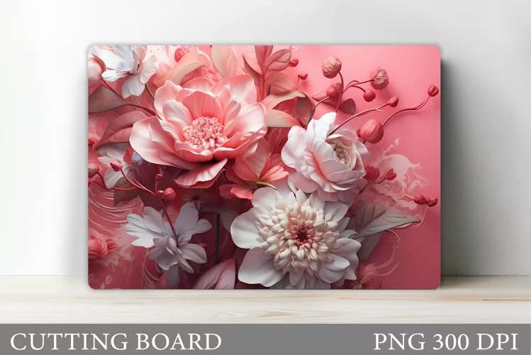 3D Flowers Cutting Board. Flowers Kitchen Cutting Board