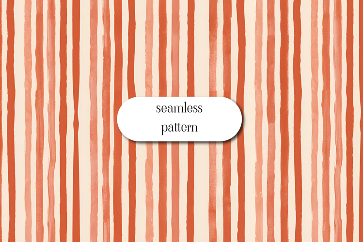 Coral Watercolor Stripe Seamless Pattern Vertical Lines