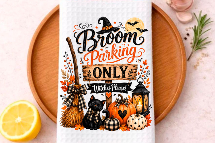 Broom Parking Only Halloween PNG Witchy Farmhouse Sublimat