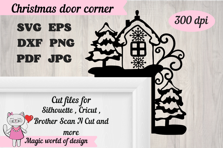 Christmas door corner svg