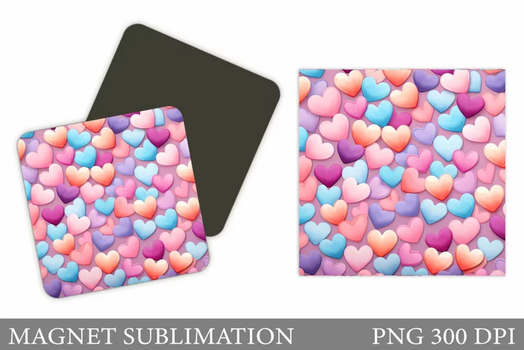 Valentines Hearts Magnet. Hearts Magnet Sublimation