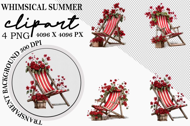 Whimsical Summer Watercolor Clipart PNG