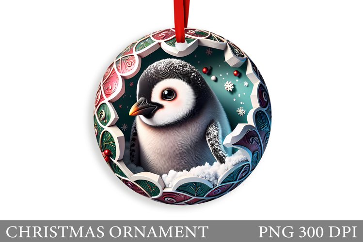 Cute Penguin Sublimation. Cute Penguin Christmas Ornament