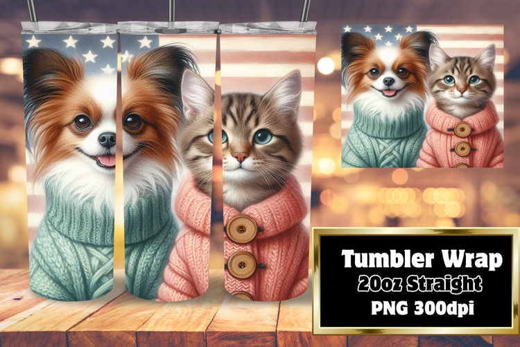 ELEGANT 20oz Tumbler Design for Personal Use , Dog and cat