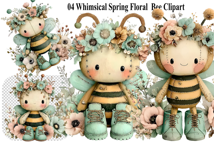 Whimsical Spring animals Clipart