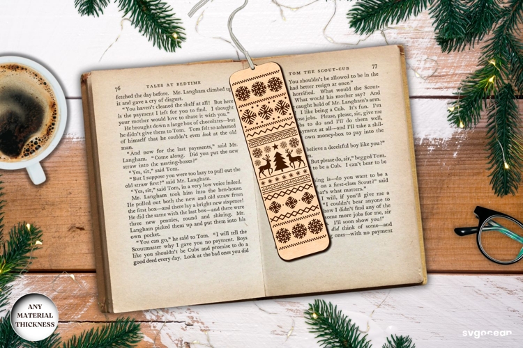 Winter Scene Bookmark Laser Cut | Glowforge | SVG