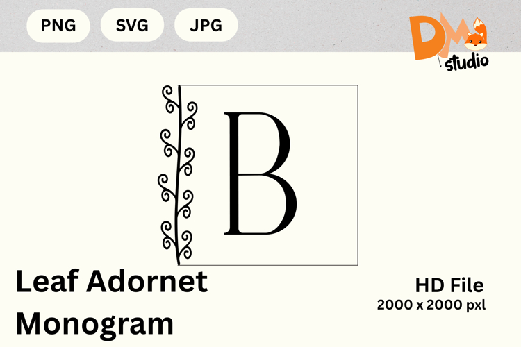 Leaf Adorned Monogram - Botanical Alphabet Letters