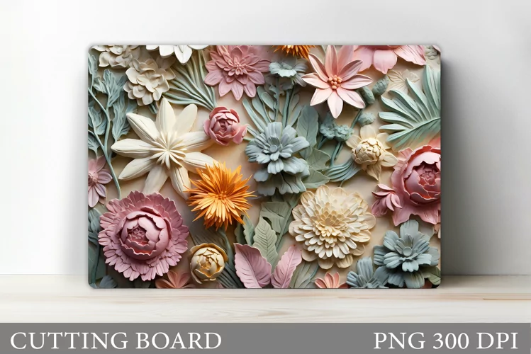 3D Flowers Cutting Board. Kitchen Cutting Board Design