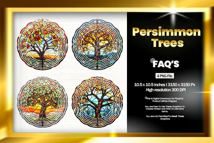 Persimmon Trees Wind Spinner Sublimation - 04 Variations