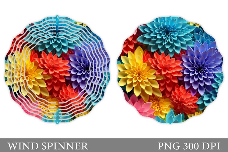Flowers Wind Spinner Design. Flowers Spinner Sublimation