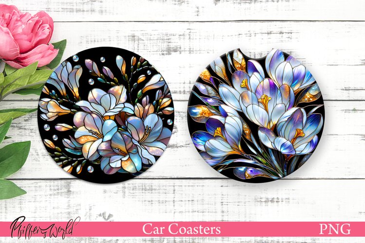 Car Coasters | Pearl Flowers | Pearl Flowers Design