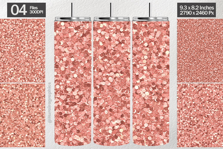 Rose Pink Glitter Tumbler Wrap| Tumbler Sublimation