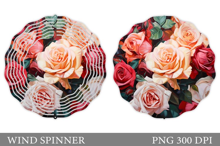 3D Rose Spinner Sublimation. Rose Wind Spinner Design