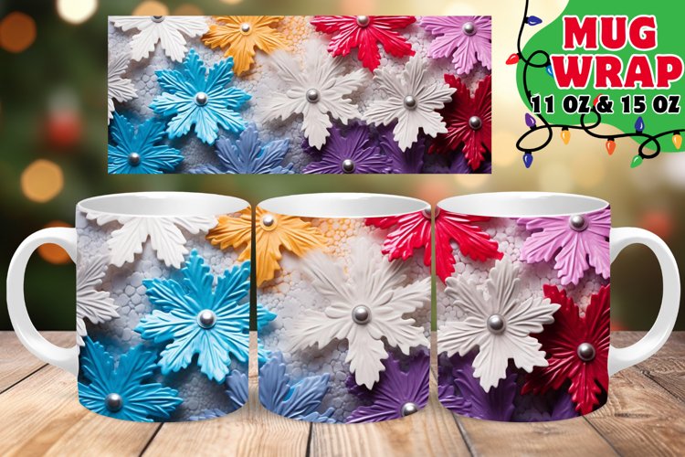 Snowy Radiance Christmas Mug Sublimation | 11oz   15oz