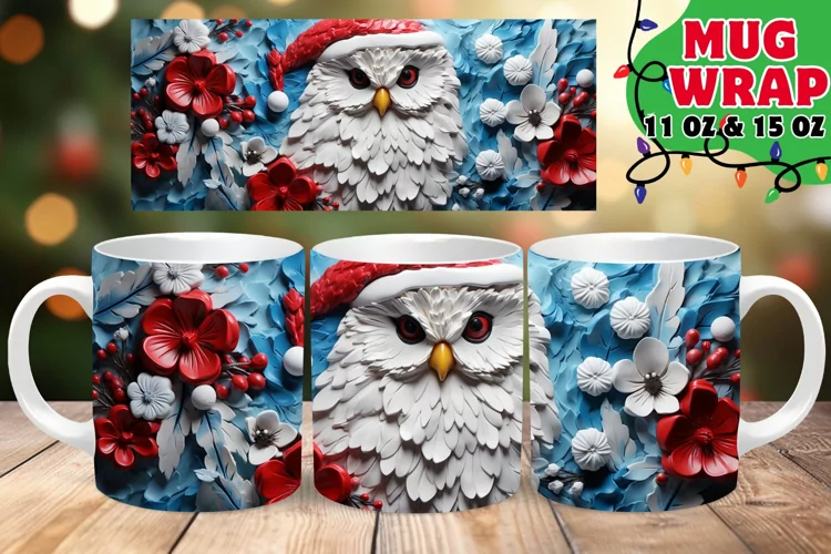 3D Christmas Snowy Radiance Mug, 11oz & 15oz