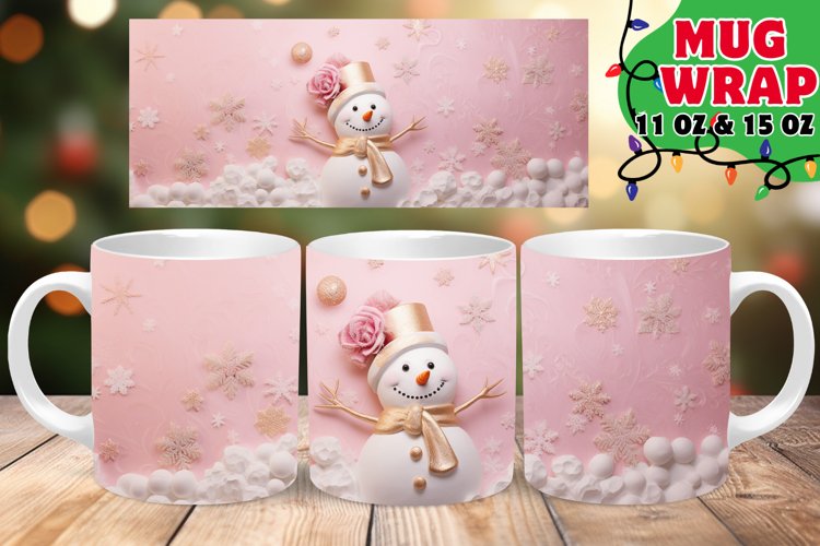 Magical Snowman Moments: Sublimation on 15oz Mug Wrap example image 1