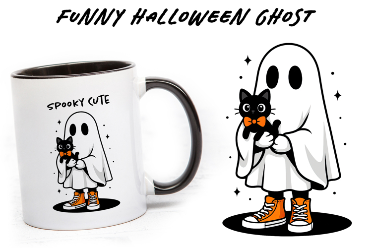 Funny ghost clipart, Halloween Sublimation PNG.