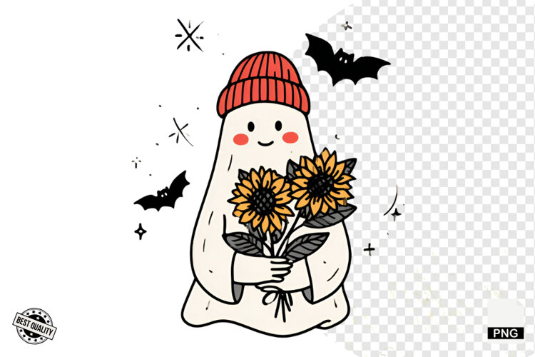 Cute Halloween Ghost Clipart example image 1