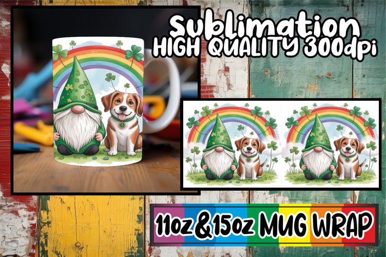 Dreamy vibes 11oz 15oz sublimation wrap, St Patricks