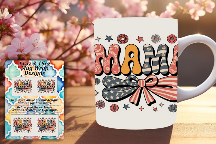 Joyful 15oz Mug Wrap Png Template , Mama