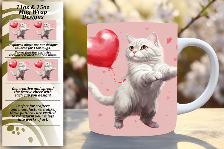 Flawless 11oz Mug Wrap Png Artwork , Cute Cat