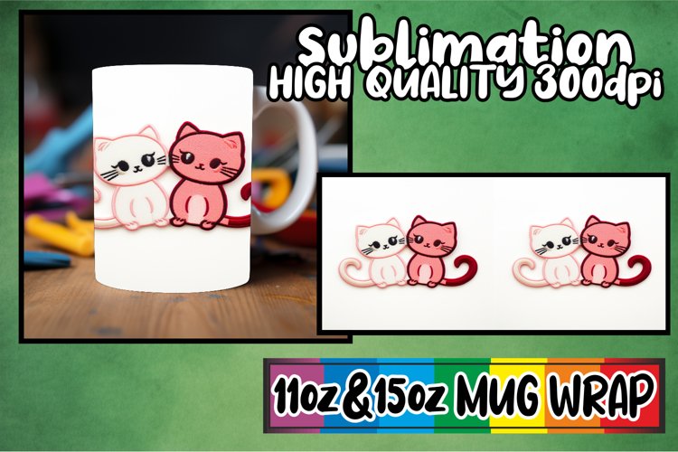 Embroidered Heart 3D Mug Wrap: Love Edition