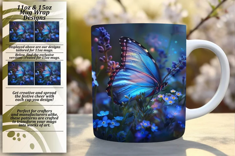 Springtime Elegance: Butterfly Mug Art