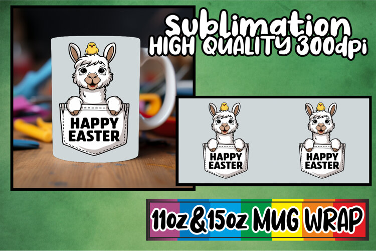 Joyful adventures 11oz 15oz sublimation wrap, Easter Animals example image 1