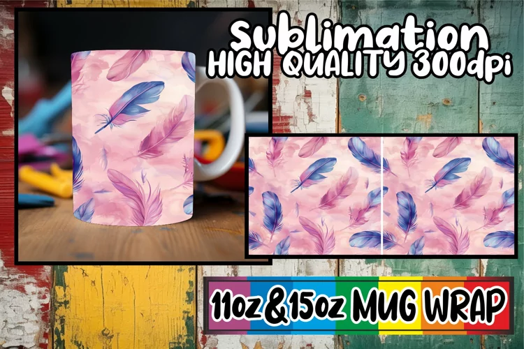 Whimsical Abstract Mug Wrap Sublimation 11oz 15oz Spring