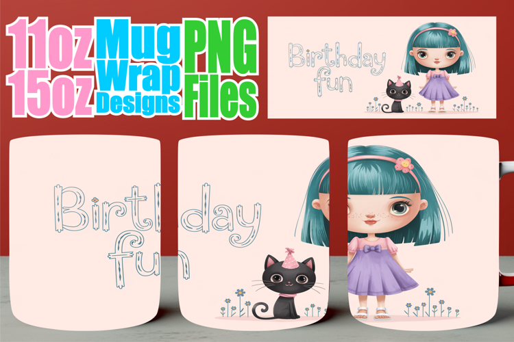 Unique memories 11oz 15oz sublimation wrap, Birthday Girl