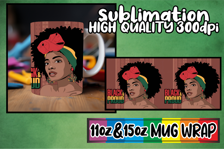 Inspiring moments sublimation print wrap, Black Woman