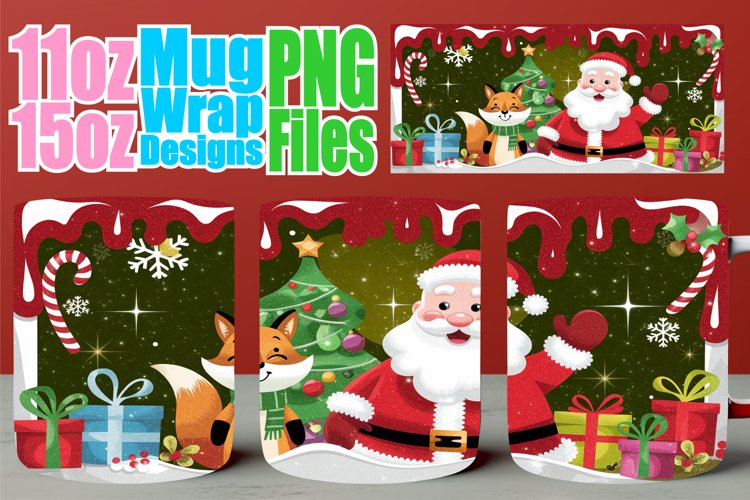 Amazing vibes sublimation 11oz 15oz mug wrap, Santa