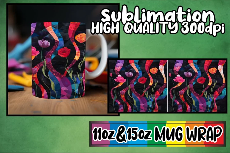 Colorful Blossom Mug Sublimation 11oz/15oz