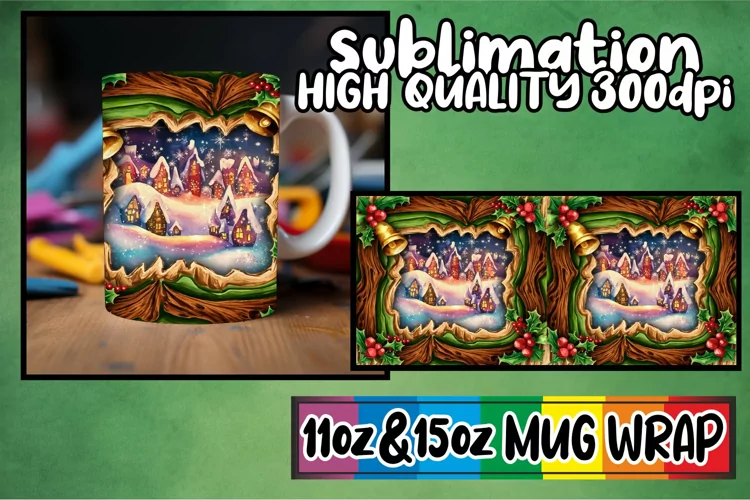 Everyday joy sublimation 11oz 15oz mug wrap, Christmas