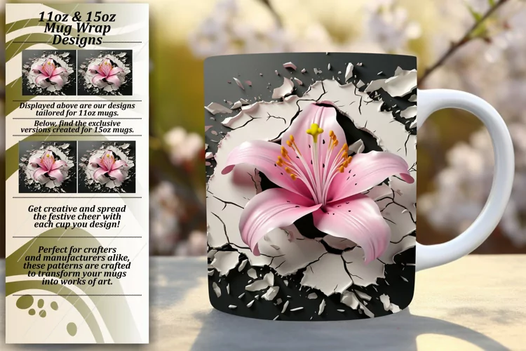 3D Spring Blossoms Wall Mug Wrap Art