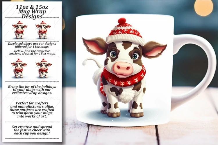 Holiday Critter Cup Wraps: 11oz/15oz