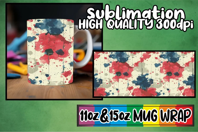 Spring Graffiti Mug Wrap 11oz/15oz Sublimation