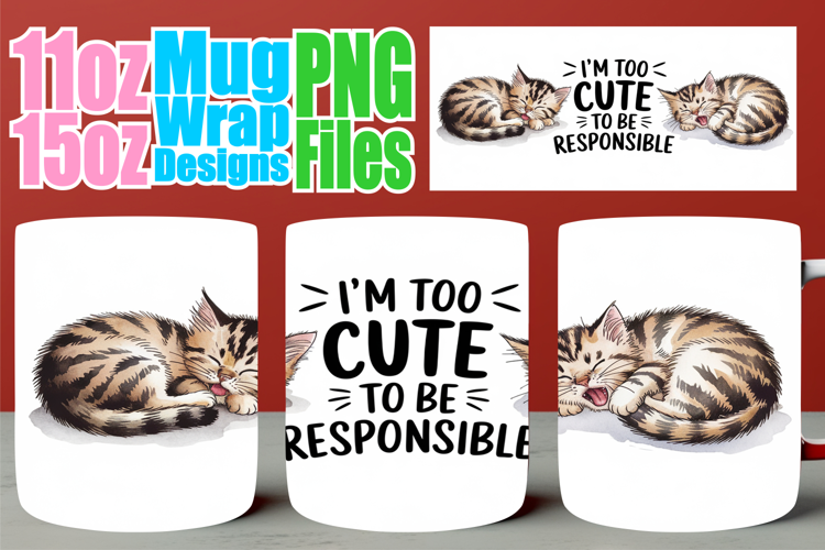 Wonderful morning sublimation 11oz 15oz mug wrap, Funny Anim
