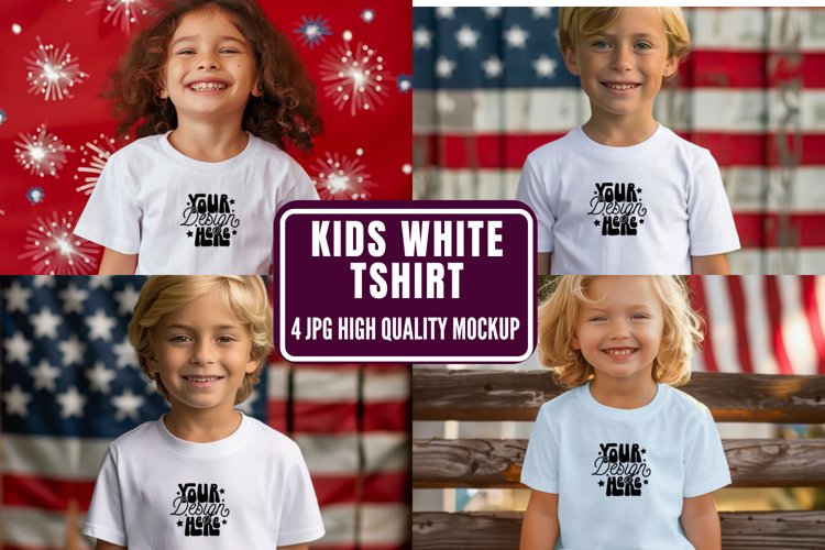 4th of July Kids T-shirt Mockup, Kids Sweater Mockup
