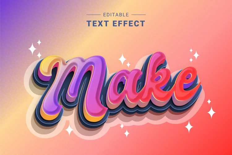 Editable Text Effect for Illustrator. Vector Graphic styles