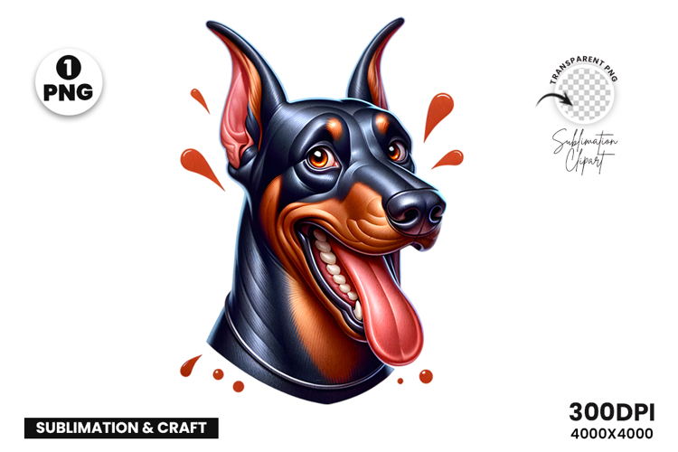 Doberman Pinscher Clipart Clipart Sublimation PNG