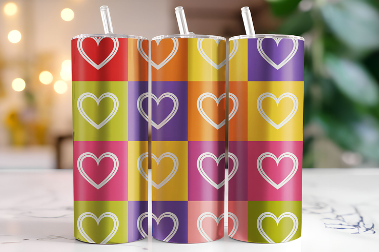 Hearts Tumbler Wrap | Sublimation | Tumblers