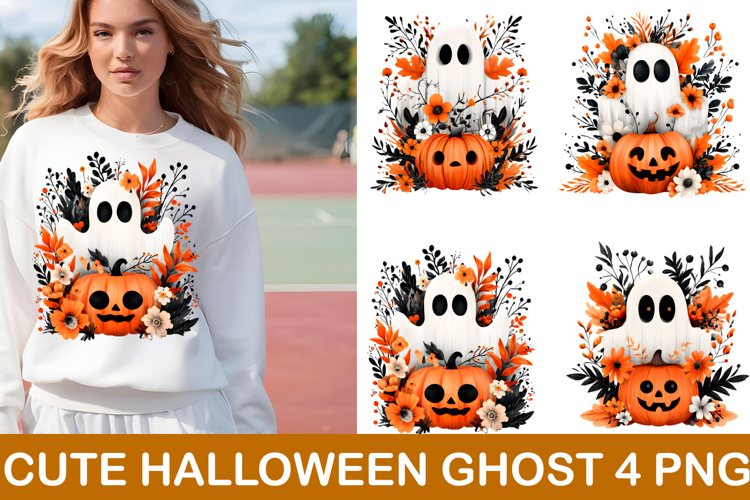 Cute Ghost Halloween Clipart Sublimation Png