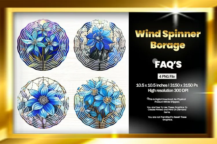 Borage Wind Spinner Sublimation - 04 Variations