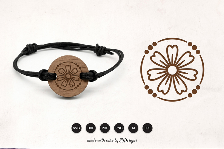 Floral Bracelet Laser Cut SVG