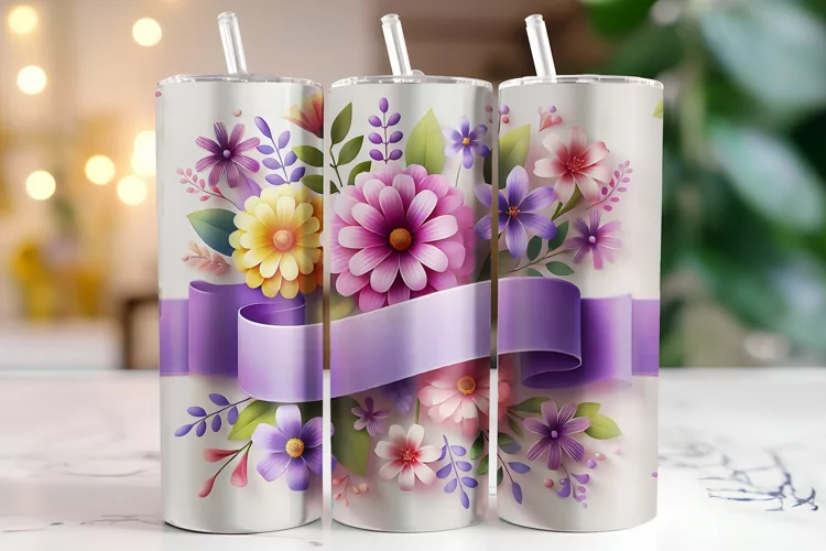 Flowers Tumbler Wrap | Sublimation