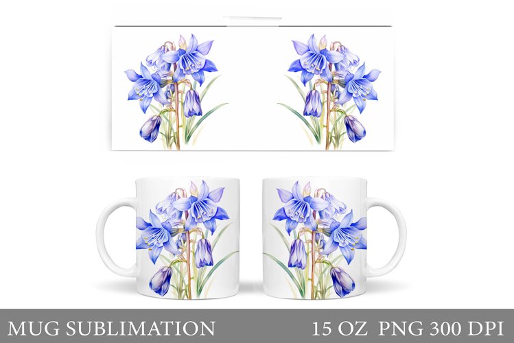 Flowers Mug Wrap Sublimation. Flowers Mug Wrap Design example image 1