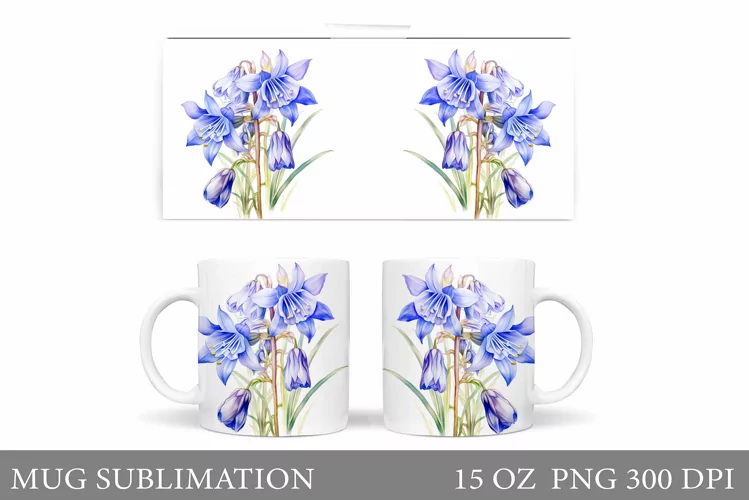 Flowers Mug Wrap Sublimation. Flowers Mug Wrap Design