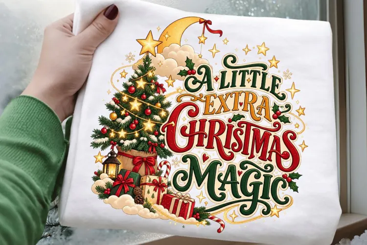 A Little Extra Christmas Magic Vintage Holiday Sublimation